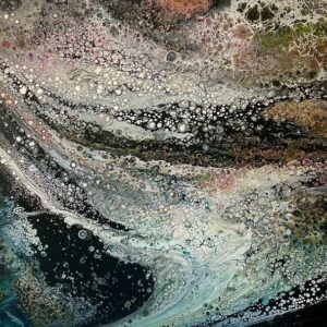 Abstract fluid art with swirling patterns.